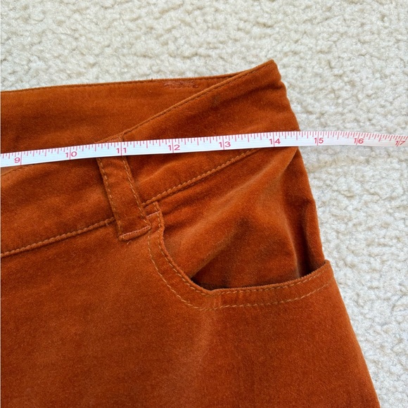 Derek Lam 10 Crosby dusty orange paprika velour flare ankle pants, sz 2 - Picture 3 of 7